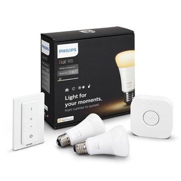 Philips Hue White Ambient Kit with Bridge, 2 x E27 Bulbs, and Dim Switch - YourSmartLife